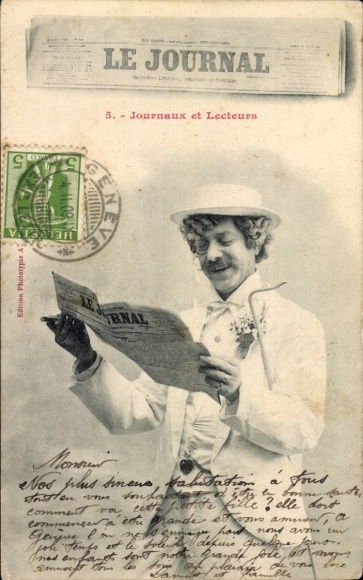 Zeitungs Ak Le Journal, Mann von Welt ließt das Journal