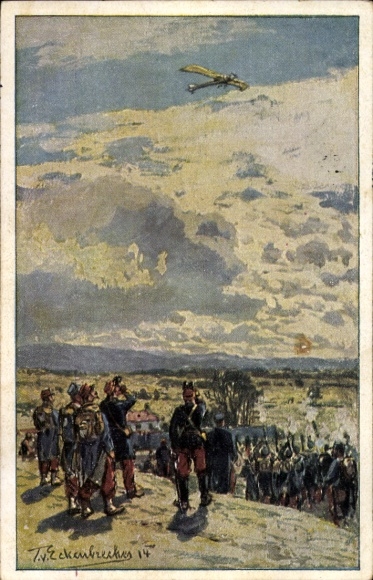 Künstler Ak Eckenbrecher, T. von, Beschießung einer deutschen Taube, Luftflotten Verein