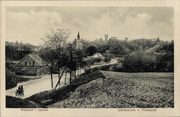 Ak Jabłonowo Pomorskie Jablonowo Schloß Goßlershausen Pommern, Kirche, Schloss
