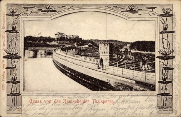 Passepartout Ak Remscheid im Bergischen Land, Remscheider Talsperre