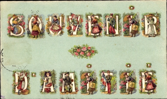 Buchstaben Ak Erinnerung an die Freundschaft, Volkstracht, Soldat