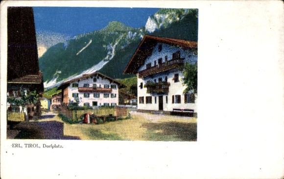 Ak Erl in Tirol, Dorfplatz