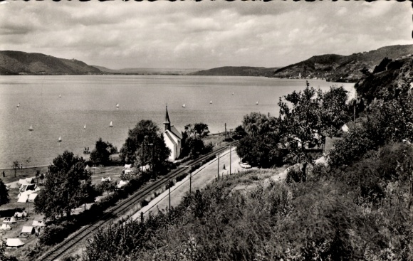 Ak Kornwestheim in Württemberg, Goldbachkapelle mit Campingplatz