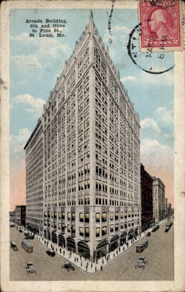 PC Saint Louis Missouri USA, Arcade Building, 8th and Olive to Pine Street