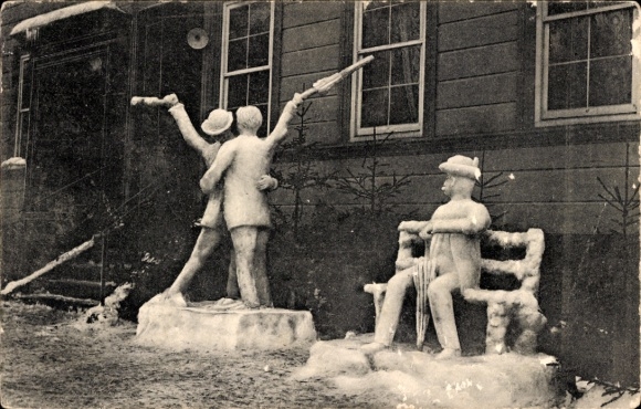 Ak Clausthal Zellerfeld im Oberharz, Schneebauten beim XII. Winterfest des Oberharzer Ski Clubs