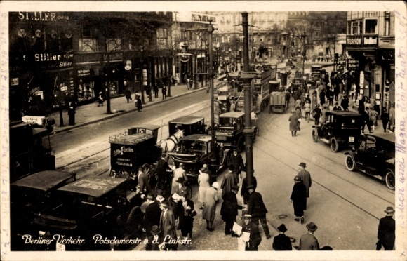 Ak Berlin Tiergarten, Berliner Verkehr, Potsdamer Str., Linkstraße