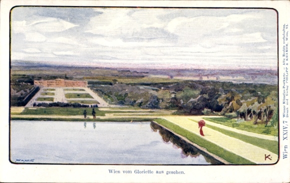 Künstler Ak Wien 13 Hietzing Österreich, Schönbrunn, Blick vom Gloriette