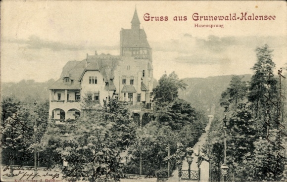 Ak Berlin Wilmersdorf Grunewald Halensee, Hasensprung