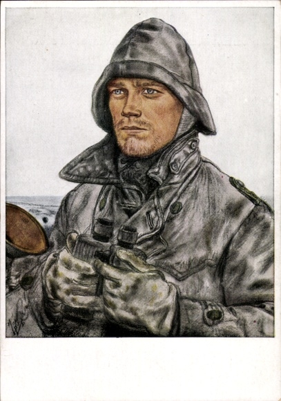 Künstler Ak Willrich, Wolfgang, Wachoffizier auf einem U-Boot, U-Boot-Waffe der Kriegsmarine, VDA