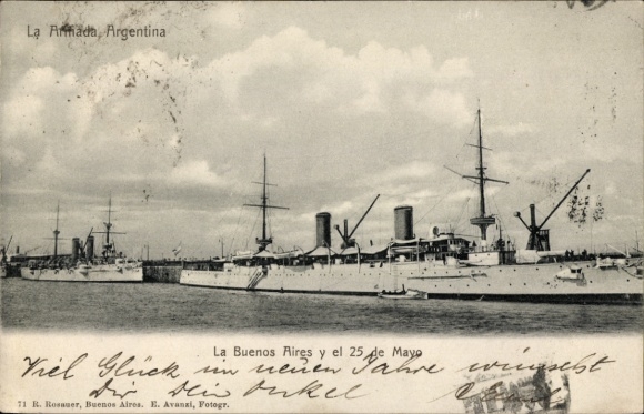 Ak Geschützter Kreuzer Veinticinco de Mayo und Nueve de Julio, Buenos Aires