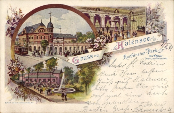Litho Berlin Wilmersdorf Halensee, Kurfürsten Park