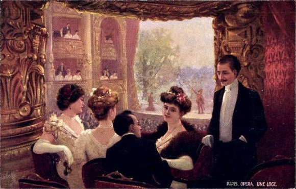 6 Künstler AK im Umschlag Paris IX Opéra, Une Soirée à l'Opéra“ Ein Abend in der Oper