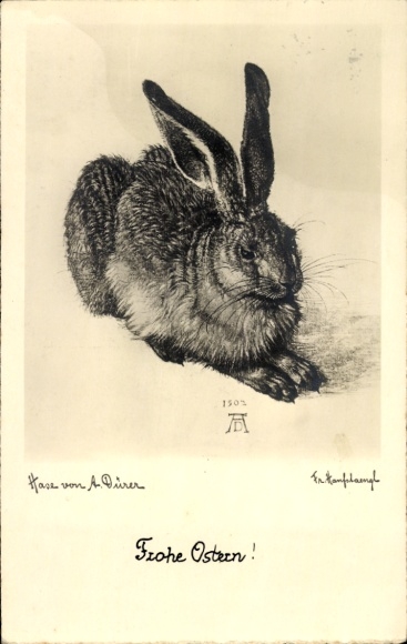 Künstler Ak Dürer, Albrecht, Junger Feldhase, Ostern