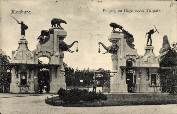 Ak Hamburg Eimsbüttel Stellingen, Hagenbecks Tierpark, Eingang