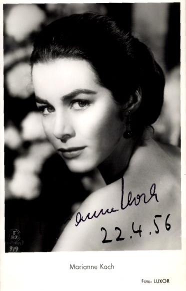 Ak Schauspielerin Marianne Koch, Portrait, Autogramm
