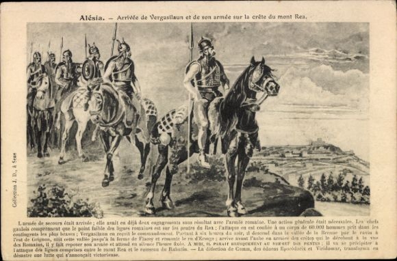 Künstler Ak Alésia, Ankunft von Vergasilaun mit seiner Armee auf dem Berg Rea