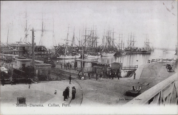 Ak Callao Peru, Hafenansicht, Schiffe, Callao, Peru