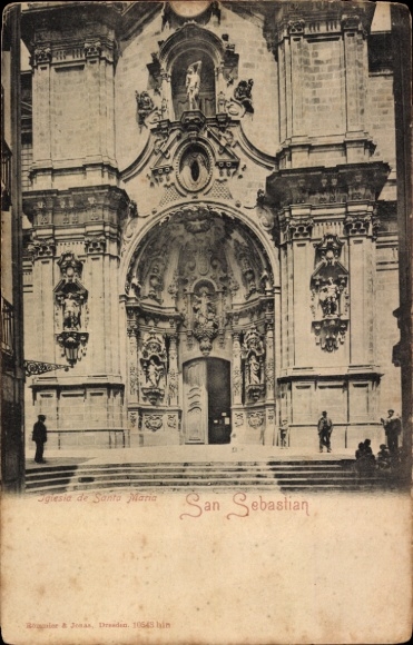 Ak Donostia San Sebastian Baskenland, Iglesia de Santa Maria,   Architektur, keine Persönlichkeit