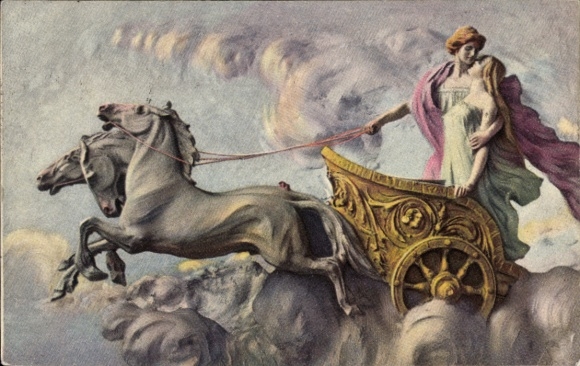 Ak Streitwagen, Zwei junge Frauen