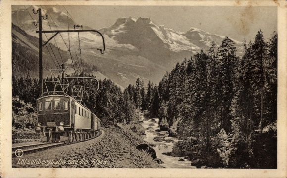 Ak Lötschbergbahn, Bern - Lötschberg - Simplon, Alpen