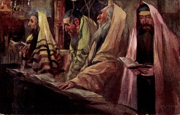 Judaika Künstler Ak Betende Juden