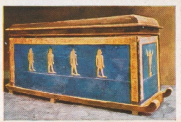 Sammelbild Die bunte Welt Album 1 Bild 185, Sarkophage, Ägyptischer Holzsarg