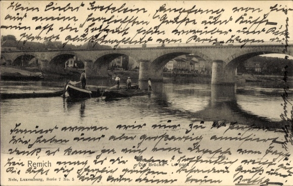 Ak Remich an der Mosel Luxemburg, Brücke