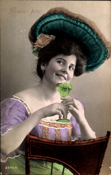 Ak Glückwunsch, Porträt einer jungen Frau