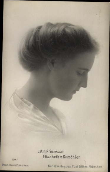 Ak Prinzessin Elisabeth von Rumänien, Portrait, Fotostudio Elvira