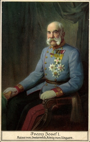 Künstler Ak Kaiser Franz Joseph I., Portrait in Uniform