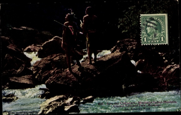 Ak Montana USA, Glacier National Park, Blackfeet-Indianer, Jäger