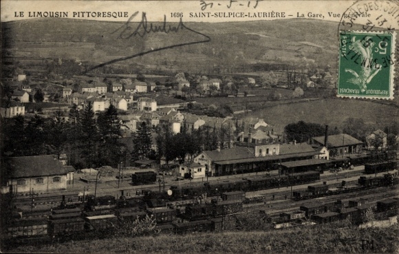 Ak Saint Sulpice Laurière Haute Vienne, La Gare, Vue generale