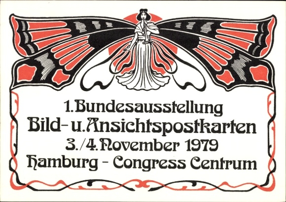Schmetterling Ak 1. Bundesausstellung Bild und Ansichtspostkarten November 1979, Hamburg