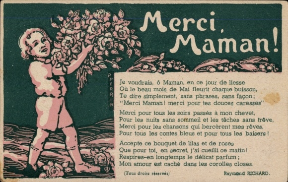 Gedicht Ak Danke Mama, Blumen zum Muttertag