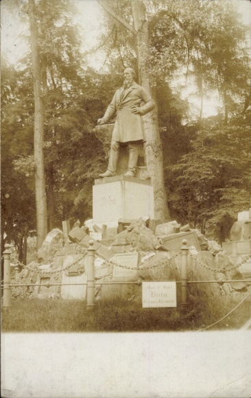 Foto Ak Berlin Neukölln Rixdorf, Jahn Denkmal in der Hasenheide, 4. Bundesturnfest 1903