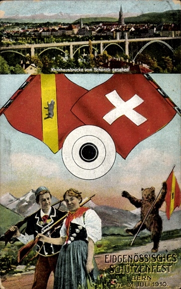 Ak Bern Stadt Schweiz, Eidgenössisches Schützenfest 1910