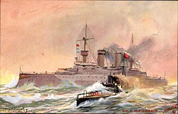 6 Künstler AK im Umschlag Die Deutsche Kriegsflotte II von Hans Hörnigk