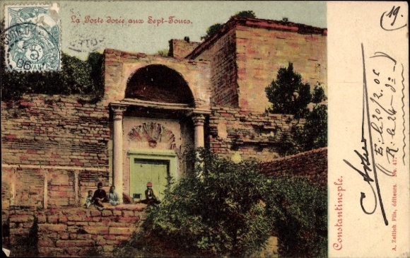 Ak Konstantinopel Istanbul Türkei, Das Goldene Tor mit den sieben Türmen