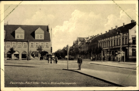 Ak Nesterow Ebenrode Stallupönen Ostpreußen, Goldaper Straße vom Adolf Hitler Platz