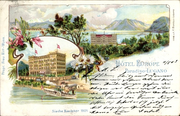 Litho Paradiso Lugano Kanton Tessin, Hotel Europe
