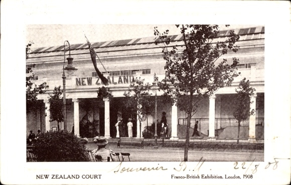 AK London, Franco-Britische Ausstellung 1908, neuseeländischer Hof