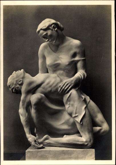 Ak Plastik von Josef Thorak, Pieta, Sterbender, HDK 415, Photo Hoffmann
