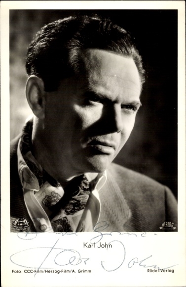 Ak Schauspieler Karl John in Hotel Adion, Autogramm