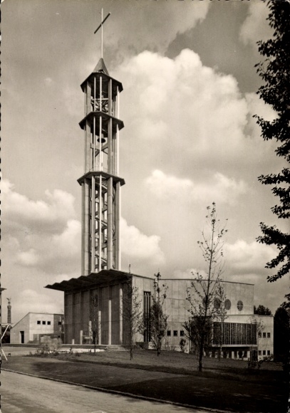 Ak Berlin Tiergarten Hansaviertel, Blick auf Kaiser Friedrich Gedächtnis Kirche