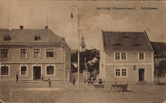 Ak Mašťov Maschau Region Aussig, Schlossgasse