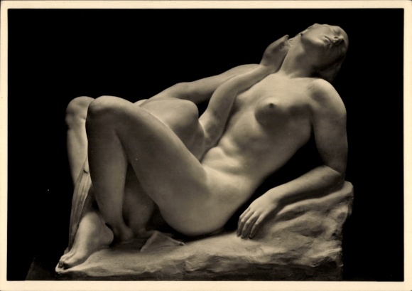 Ak Plastik von Josef Thorak, Leda mit dem Schwan, Frauenakt, HDK 417, Photo Hoffmann