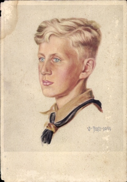Künstler Ak Oskar Just, HJ, Hitlerjunge, Jungenbilder aus dem Deutschen Jungvolk