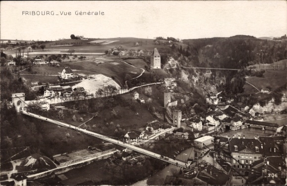 Ak Fribourg Freiburg Stadt Schweiz, Gesamtansicht