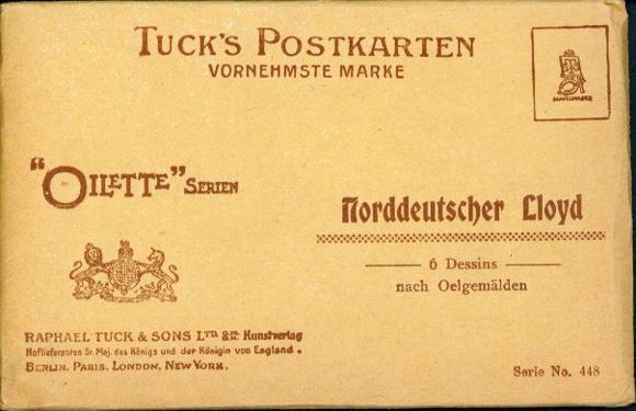 6 Künstler Ak im Umschlag Norddeutscher Lioyd