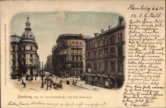 Ak Hamburg, Admiralitätstraße, Neuenwall